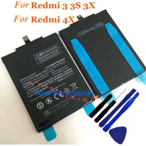 Real 4000mAh Bm47 Battery With Temperature sensor For Xiaomi Redmi 3 3S 3X Redmi 4X Battery