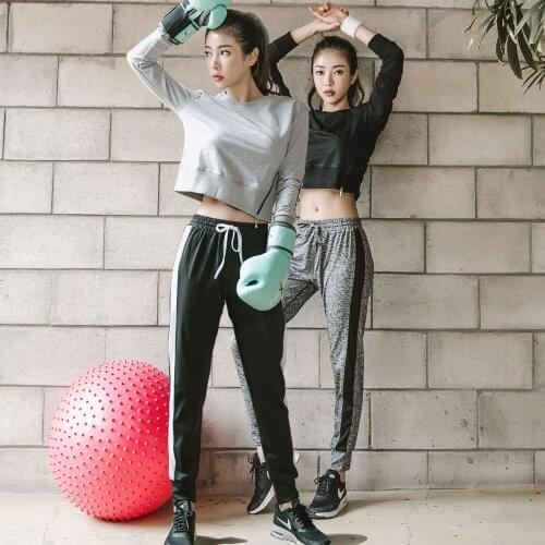 Autumn Women Sportswear Loose Yoga Pants Yoga Tank Top Bra Long Sleeve Sweatshirt Casual Jogger Running Workout Outfit Sport Set