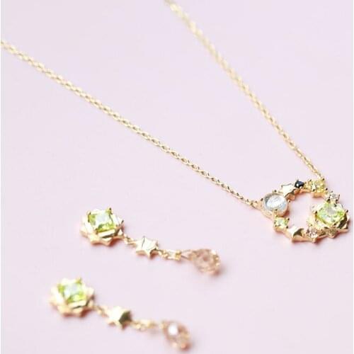 Anime cardcaptor card captor sakura CLEAR CARD Li Syaoran 925 silver necklace earring jewelry