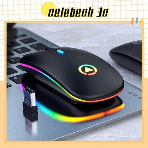 Rechargeable Wireless USB Mouse with LED Light 2.4Ghz USB 1600DPI Mute Mouse for Laptop Computer PC мышь беспроводная