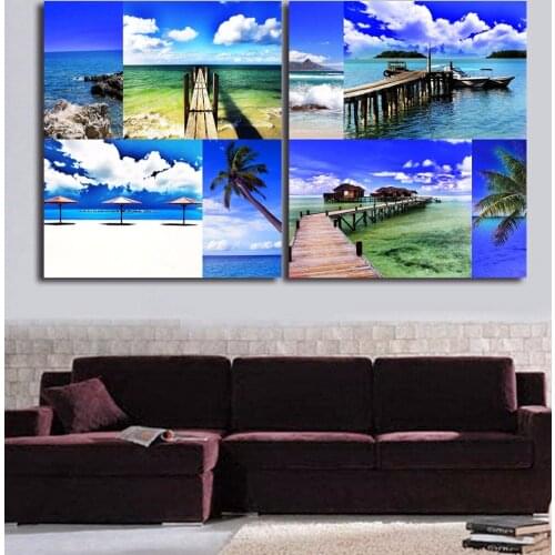 Tropical Ocean Scenery Photography HD Printed Oil Painting Modern Seaside View Canvas Poster Home Living Room Wall Art Deco