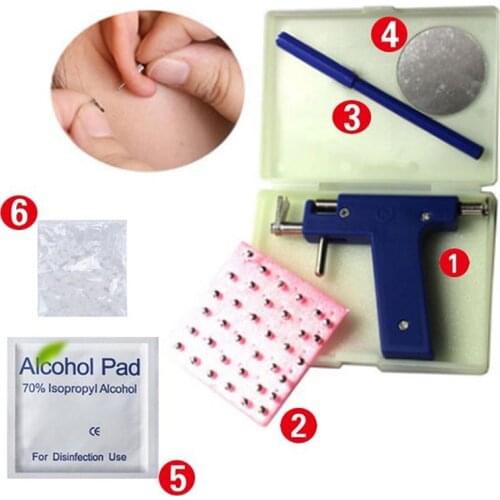 Ear Nose Body Navel Piercing Gun With Ears Studs Tools Disposable Sterile Ear Piercing Tool Kit With 72/98pcs Ear Studs Jewelry