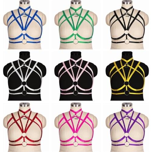 Harness For Plump Women Cage Bondage Bra Bustier Plus Size Lingerie Suspender Bralette Punk Erotic Goth Hanging Neck Garters