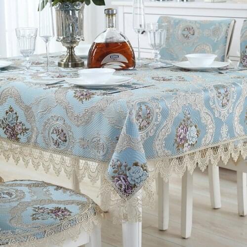Luxury Lace Edge Tablecloth Delicate Embroidery Table Cloth Home Restaurant Decoration Table Cover manteles de mesa rectangular