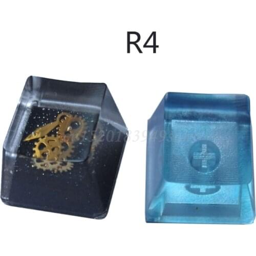 Handmade Customized OEM R4 Profile Resin Keycap for Cherry MX Switches Mechanical Keyboard RGB Translucent Resin Keycap