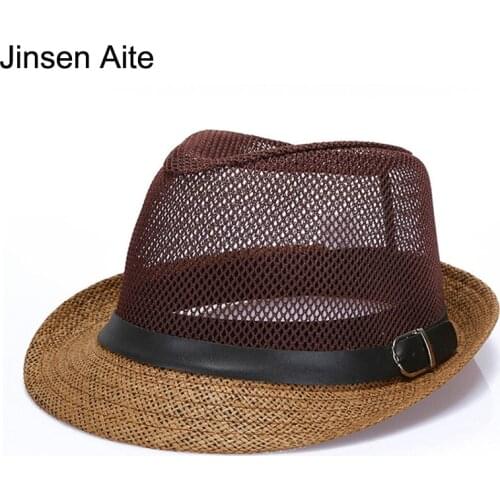 Korean Style Summer Wide Brim Sun Hats Women Men Jazz Caps Panama Fedoras Unisex Top Beach Visor Hat Straw Cap Brief Solid 1855