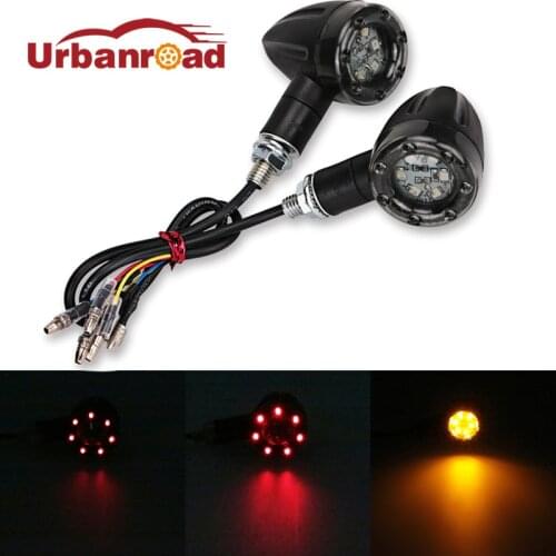 2PCS Scooter Motorcycle Turn Signal Indicators Stop Light Metal Black For Harley Motorbike Motorcycle Rear Turn Signal Led Light