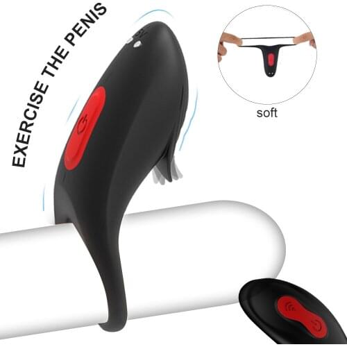 Vibrating Penis Ring Silicone Cockring Delay Ejaculation Erection Lock Ring Penis Vibrator Long Lasting Erotic Sex Toys for Men