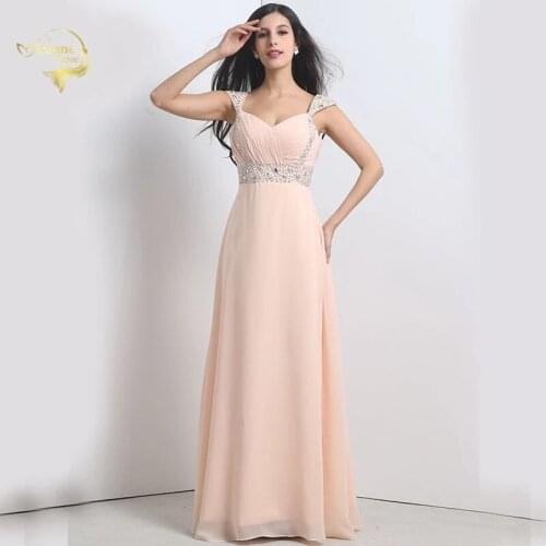 Sky Blue Sexy Vestido De Festa Fashion Evening Dress Formal Long Evening Event Dresses Beading Prom Chiffon Abendkleider OL43100