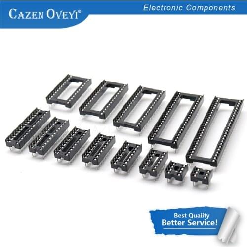 10pcs Sockets DIP6 DIP8 DIP14 DIP16 DIP18 DIP20 DIP28 DIP40 pins Connector DIP Socket 6 8 14 16 18 20 24 28 32 40 pin In Stock