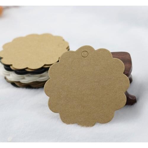 100PCS White Black Kraft Round Paper Blank Gift Tag Wedding Party Cards Favors jewelry accessories packing & display cards