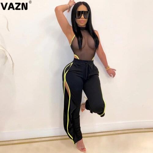 VAZN 2020 New Sale Sporty Streetwear Outfits Tracksuits Holiday Hip Pop Sexy Tops Leggings 2 Pieces Set