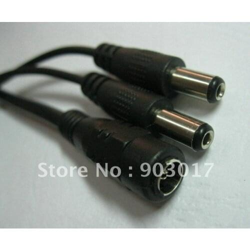 3 Pcs 2 Channel DC Power 5.5x2.1mm Spliter 1 Female to 2 Male for CCTV Camera 200mm 8inch