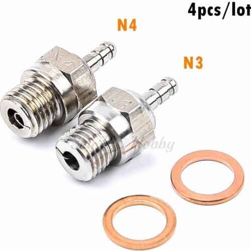 4PCS RC Engine Part N3 / N4 Hot Spark Glow Plug for 1/8 1/10 RC Truck Buggy HPI Redcat HSP 70117 RC Parts