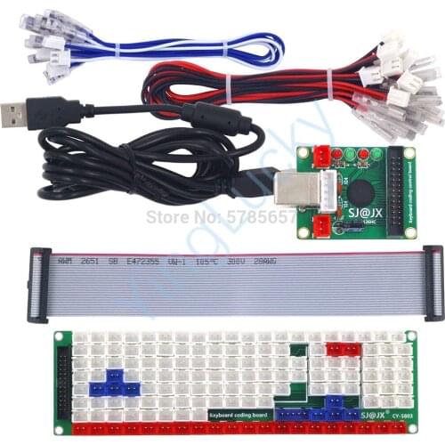 Arcade zero delay board USB keyboard encoder control board connected to PC joystick buttons Fight stick game control board