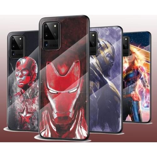 Tempered Glass Cover Marvel Super Hero Avenger For Samsung Galaxy S21 Ultra Plus 5G M51 M31 M21 Phone Case