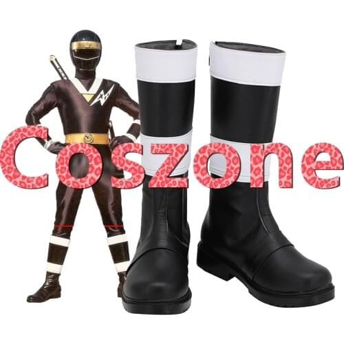 Ninja Sentai Kakuranger Ninja Black Cosplay Shoes Boots Halloween Carnival Cosplay Costume Accessories