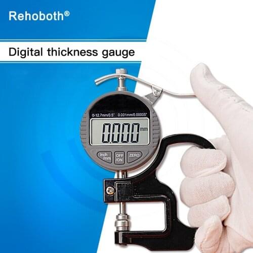 0.01/0.001mm Digital Display Thickness Gauge Black handhold Meter for Feather / Paper/ Cloth 0-12.7mm