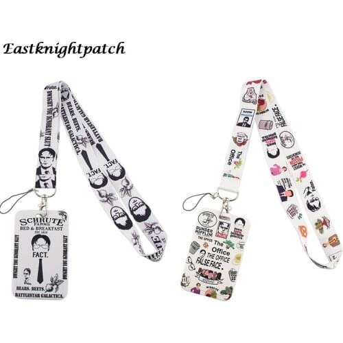 E2762 Cartoon Office TV Show Necklack Lanyard Key Gym Strap Multifunction Phone Decoration With Card Holder Cover