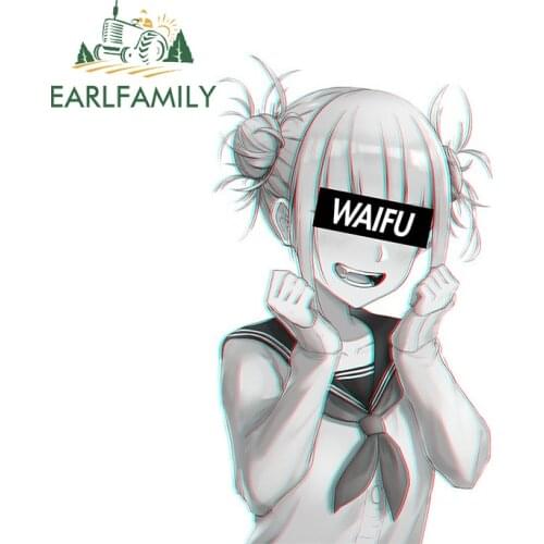 EARLFAMILY 13cm x 7.6cm for My Hero Academy Toga Himiko Waifu Car Assessoires Stickers Car Styling Decal Funny Vinyl Material