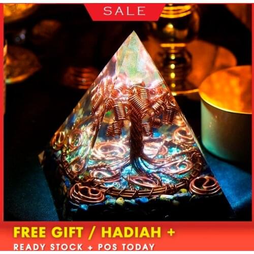 AURA REIKI Orgonite Tree Of Life Pyramid Energy Magnetic Field Converter Eliminate Negative Energy Aura Crystal Decoration