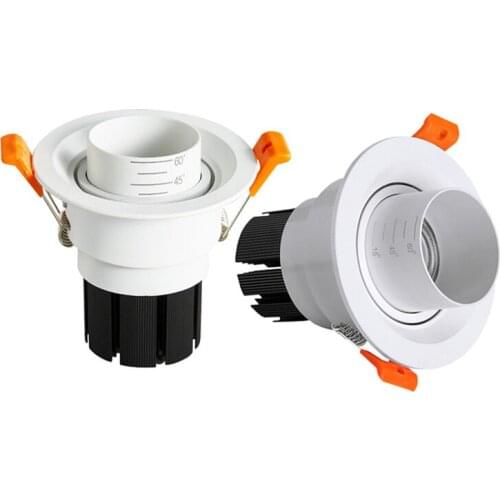 Focusing spotlight 15/45/60 Degrees COB downlight 10W 12W 15W embedded anti-glare background wall downlight
