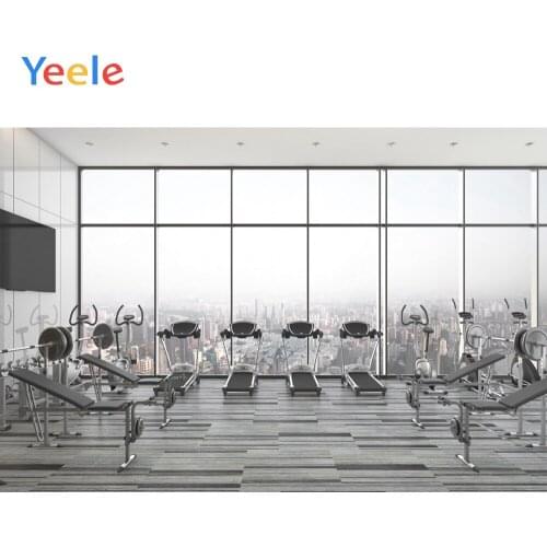 Yeele Interior Poster Gym Equipment French Window Photography Backdrop Personalized Photographic Backgrounds For Photo Studio