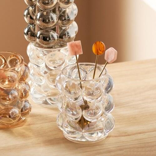 Makeup Brush Storage Bucket Glass Nordic Eyebrow Pencil Eyeshadow Storage Container Cosmetic Brush Pen Holder Storage Box