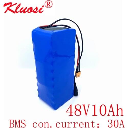 KLUOSI 48V 10Ah 1200W 13S4P 48V Battery 54.6V Li-ion Battery Pack with 30A BMS for Motor Electric Scooter Vehicle Ebike Bicycle