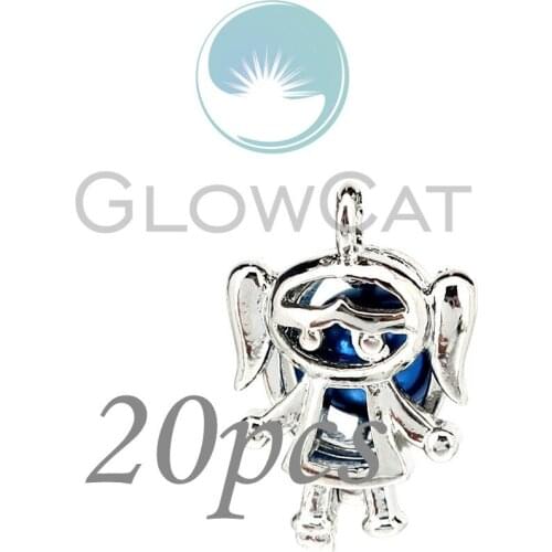 Copper Cartoon Girl Beads Cage Locket Pendant Essential Oil Diffuser Pearl Cage 20x KK1141