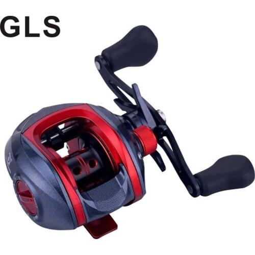 GLS brand metal black/red water drop wheel magnetic brake. Metal wire wheel. Sprocket 9-speed magnetic adjustment fishing reel