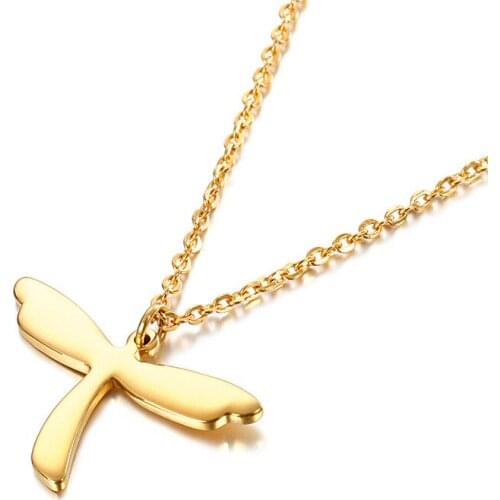 Fashion trend stainless steel dragonfly clavicle chain creative personality titanium steel necklace