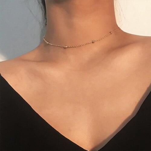 Fashion Steel Necklace for Women Necklace Gold Choker Neck Pendant Dainty Chain Necklace Jewelry