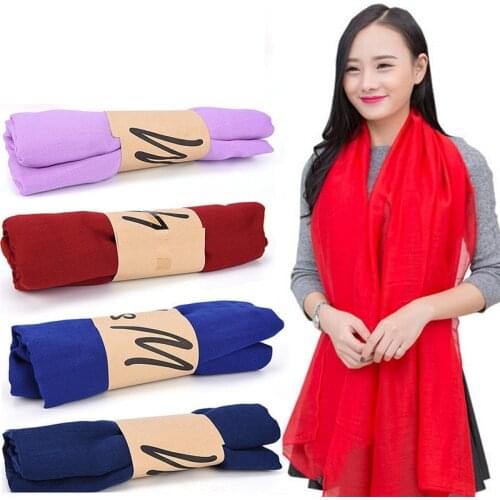 1PC Fashion Lady Women Trendy Stole Shawl Long Candy Colors Soft Cotton Scarf Wrap Shawl Scarves Gift