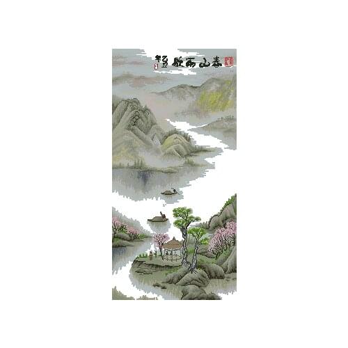 Cross stitch Handmade 14CT Counted Canvas DIY,Cross-stitch kits,Embroidery #-Haruyama Rainfall 42-75