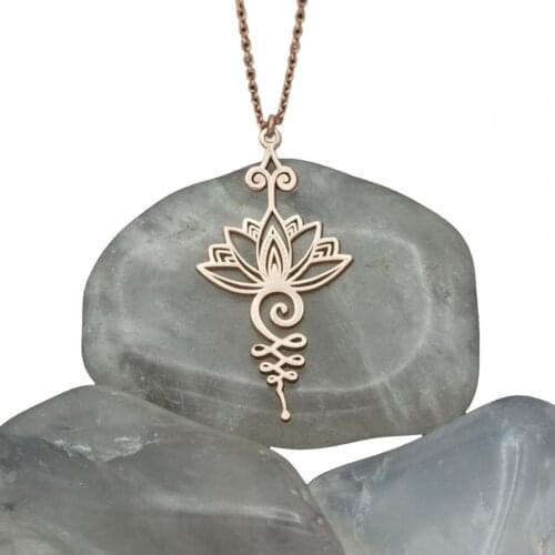 2021 New Necklace Classical Elegant Vintage Retro Metal Han Culture Lotus Geometric Alloy Pendant Necklace for Girl