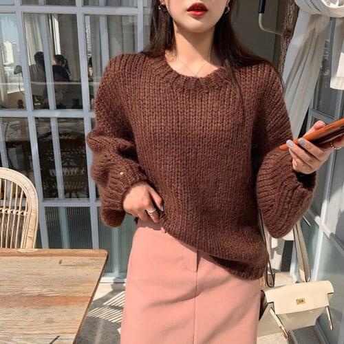 Alien Kitty 2021 New Autumn Women Pullovers Tops Sweater V-Neck Casual Loose Chic Fashion Slim Long-Sleeved Ladies Elegant
