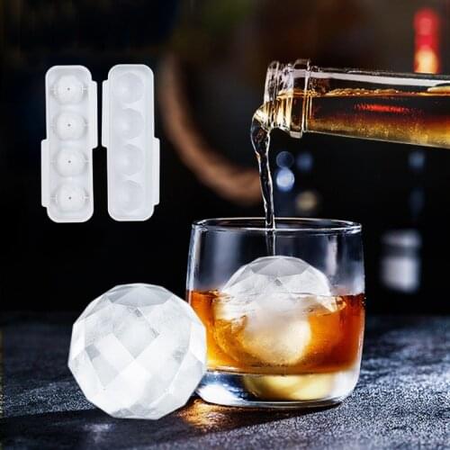 Spherical Ice Mold with Lid Reusable Safe Easy to Release PP Tray for Whiskey Cocktail New Arrival
