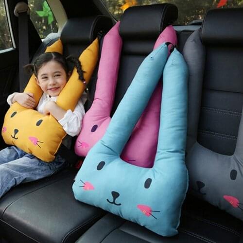 Cute Cartoon Car Seat Safety Belt Cover for Children Kids Soft PP Cotton Seatbelt Shoulder Pad Sleeping Pillows Headrest Cushion
