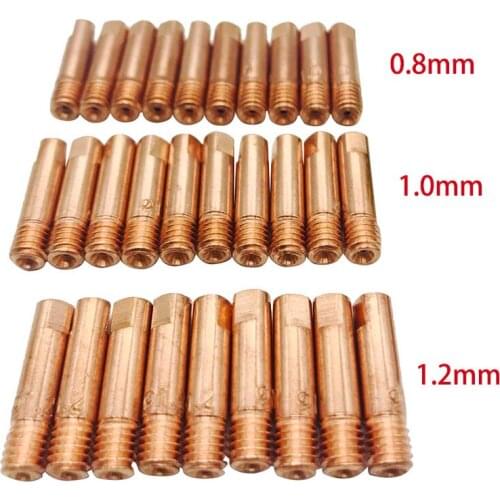 Welding Torch Contact Tip Gas Nozzle MB-15AK M6*25mm Welding Torch Contact Tip Gas Nozzle10pcs 0.8/1.0/1.2mm