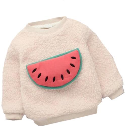 Girls sweater winter kids casual thick velvet tops for baby boys children fashion cute warm clothes girls sweatershirt outfits