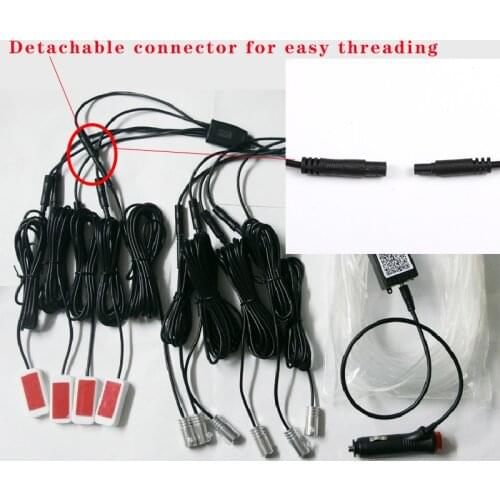 High Quality Car Interior Ambience Lamp App Control 8m Optical Fiber 14 in 1 Ambient Environment Light Footlights Discoloration