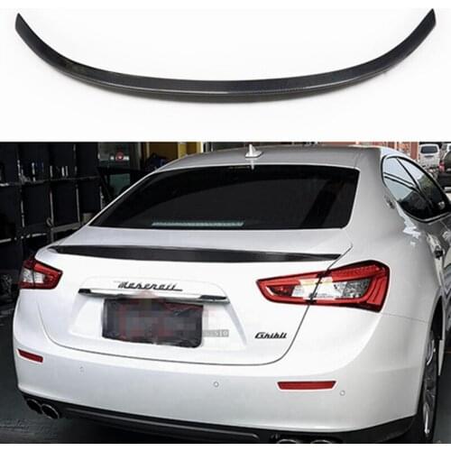 For Maserati Ghibli Carbon Fiber rear spoiler Rear trunk wing Gloss Black Novitec Style for Ghibli Carbon Rear Spoiler 2014 - UP