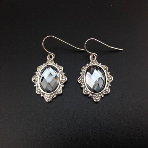 Women Special store vintage silver crystal drop pendant hanging Earrings brincos female earing