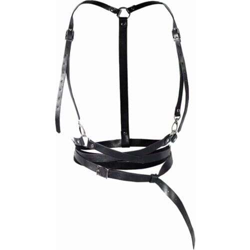 Women Harness Belts Slim Tight Street Strap Body Casual Tide Adjustable PU Metal Buckle Waist Belts