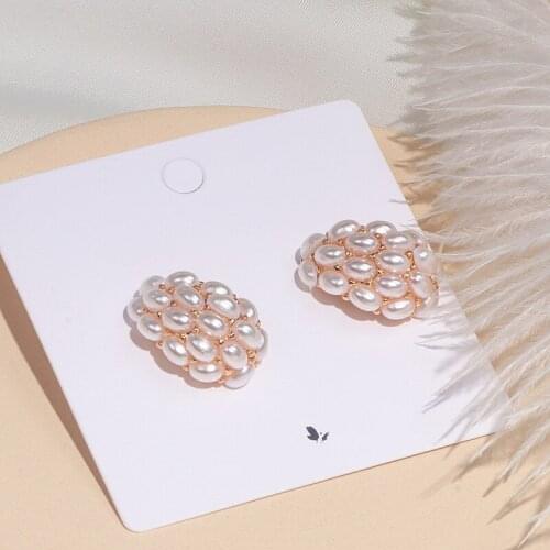 New Elegant Simulated Pearl Stud Earrings For Women Fashion Water Drop Shape Big Earrings Brincos Wedding Bride Jewelry Gifts