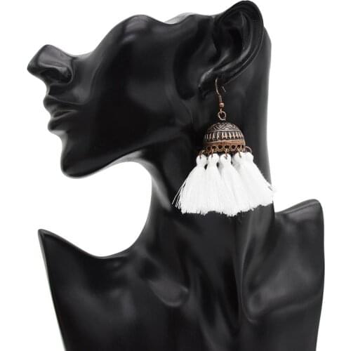 Bohemian Ethnic Style Retro Creative Wild Bell Shape Tassel Earrings Womens Earring Accessories