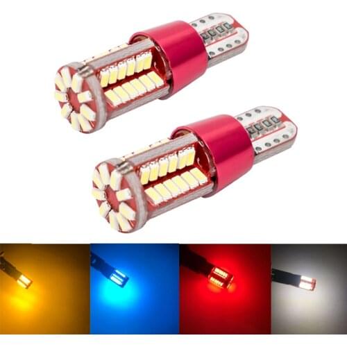 10pcs Super Bright T10 W5W 194 168 CANBUS Car LED Clearance Reading Light Auto Marker Lamp Bulb 57SMD White Yellow Red DC12V