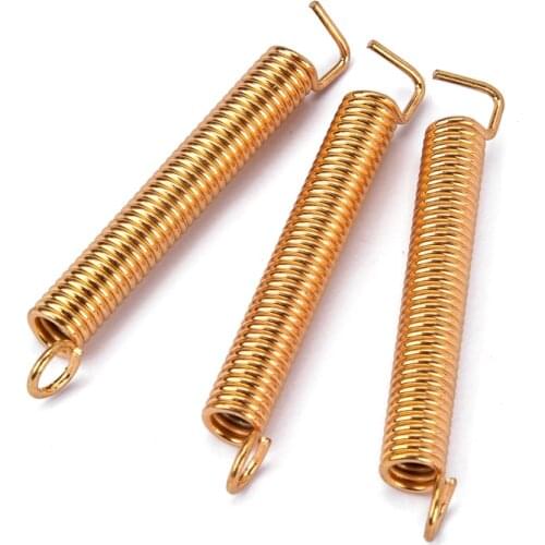 3x Electric Guitar Tremolo Bridge Tension Springs For Bridge Gold