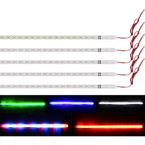 YOLU 4Pcs Car Motorcycle modified lamp Ranger lamp automatic mode Thunderbolt lamp 30cm scanning lamp flash